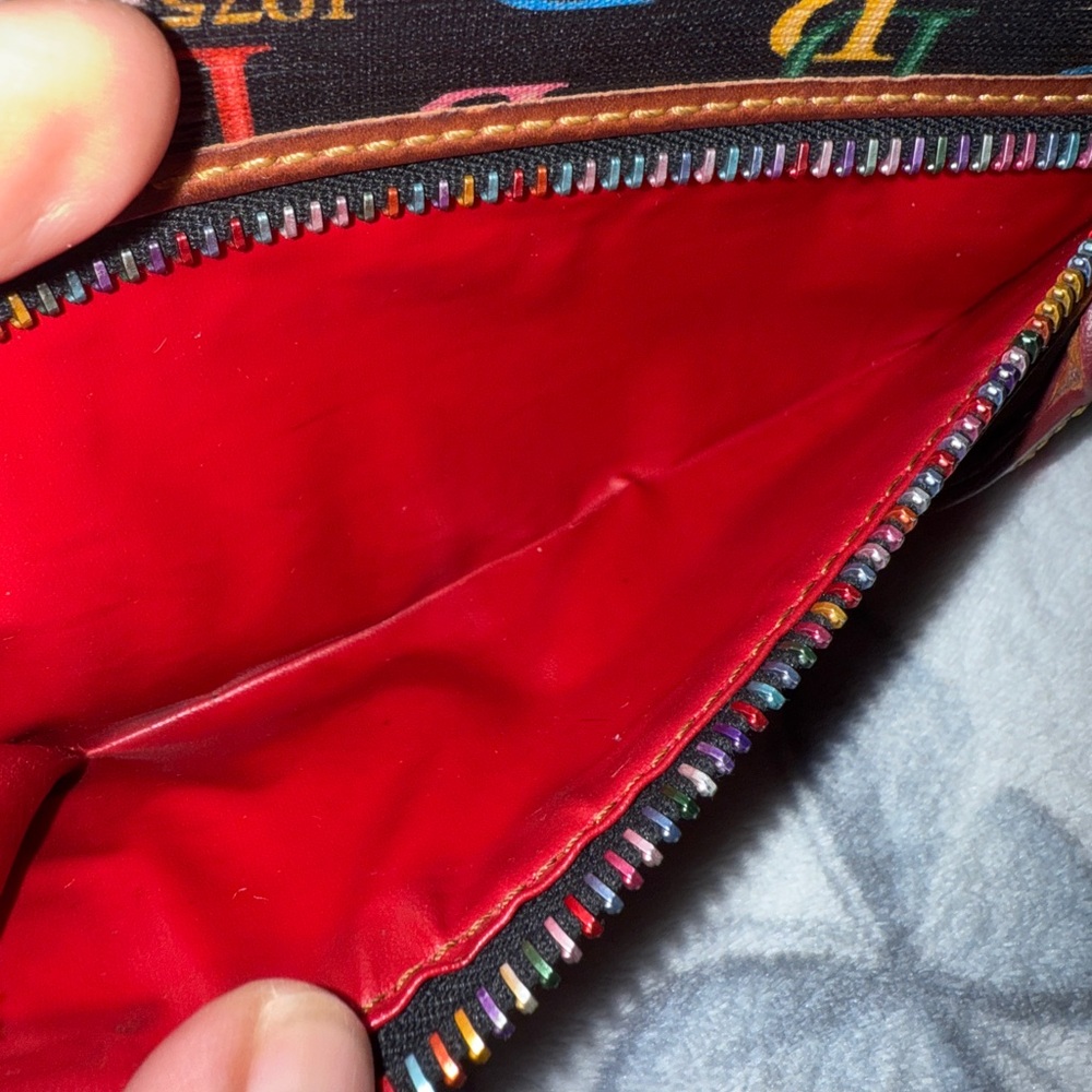 Dooney & Bourke DB75 multi-color slim wallet EUC - Picture 11 of 16